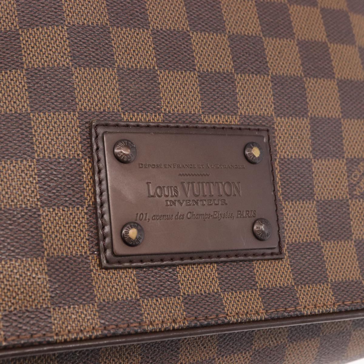 LOUIS VUITTON Damier Ebene Brooklyn MM Shoulder Bag N51211 LV Auth BA13757A