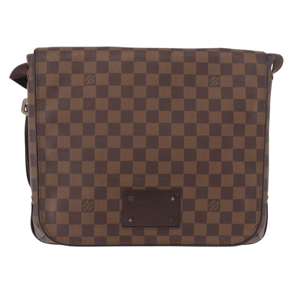 LOUIS VUITTON Damier Ebene Brooklyn MM Shoulder Bag N51211 LV Auth BA13757A