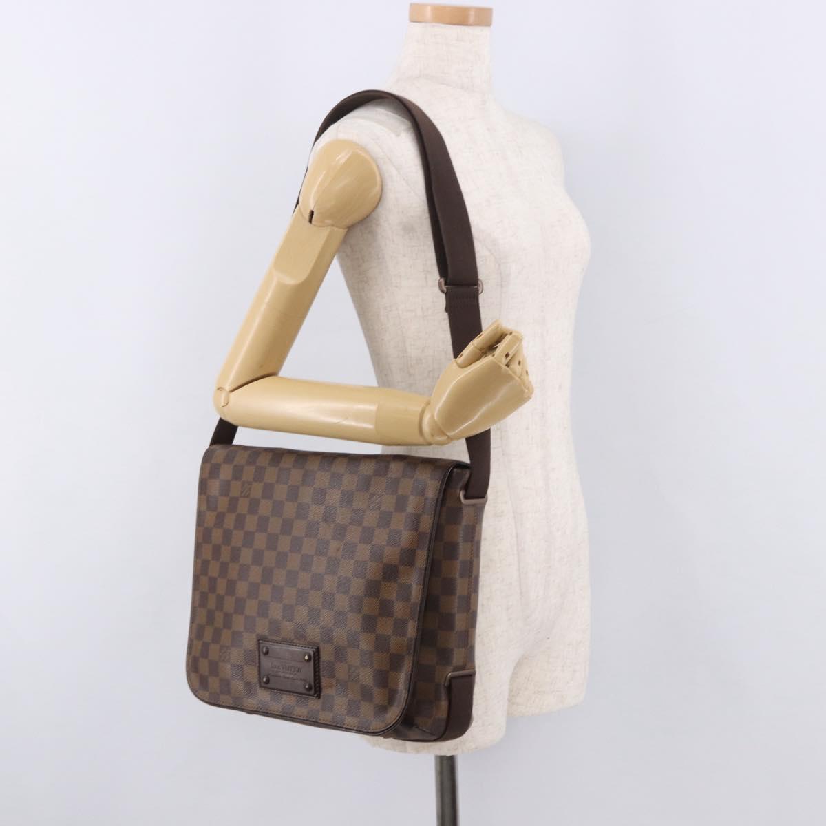 LOUIS VUITTON Damier Ebene Brooklyn MM Shoulder Bag N51211 LV Auth BA13757A