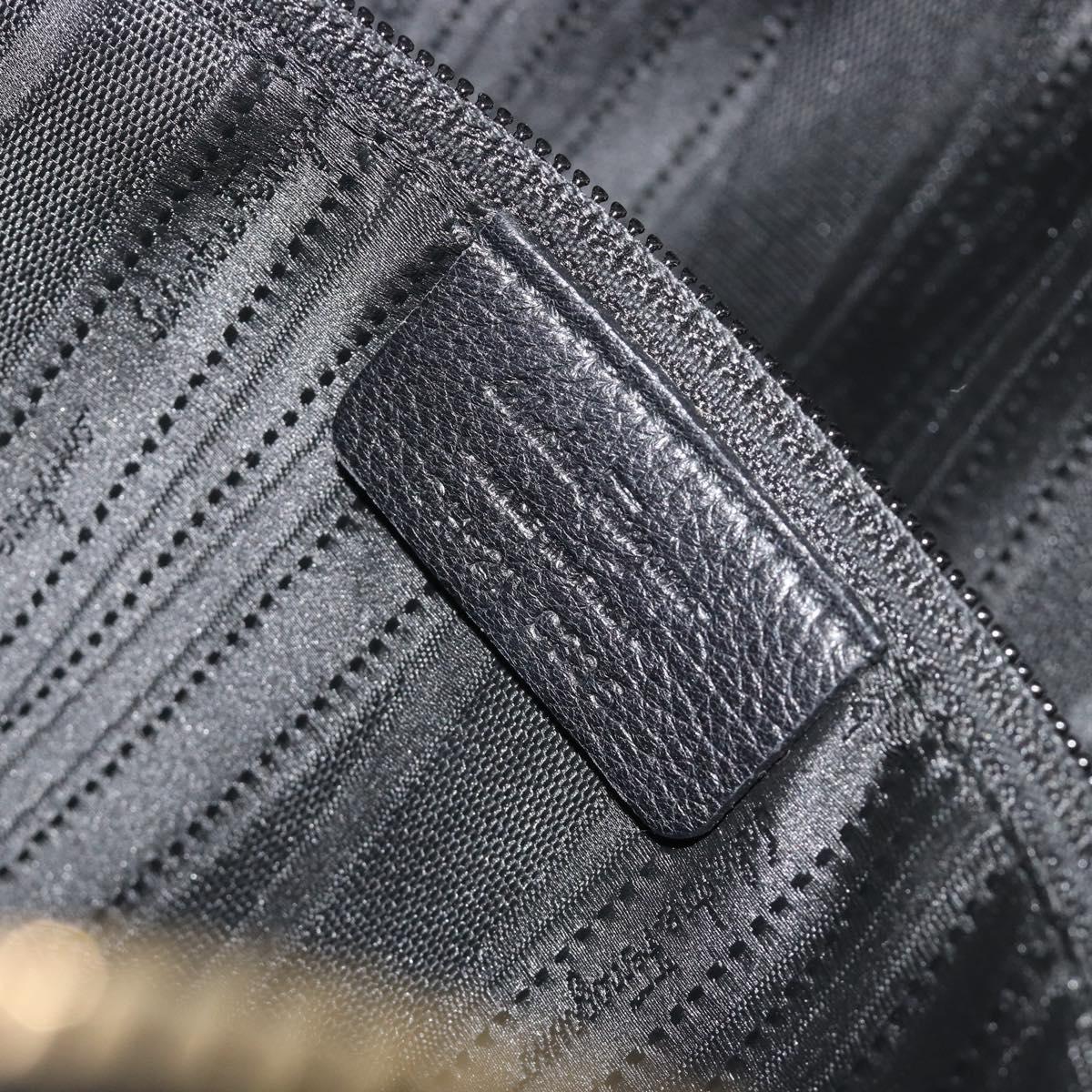 Salvatore Ferragamo Vala Hand Bag Leather Black Gold Auth BA13758