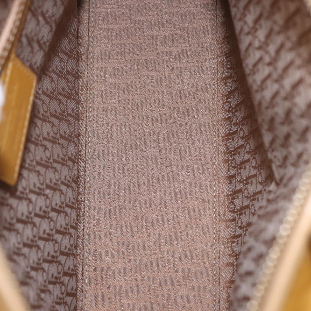 Christian Dior Lady Dior Tote Bag Patent Leather 2way Yellow Silver BA13759V