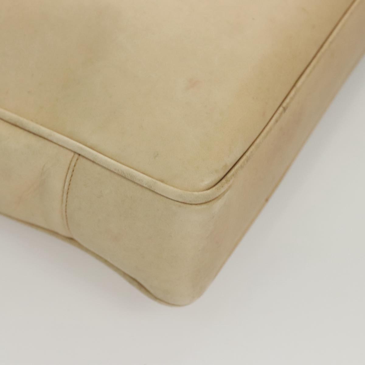 CHANEL COCO Mark Shoulder Bag Lamb Skin Beige Gold CC Auth BA1376