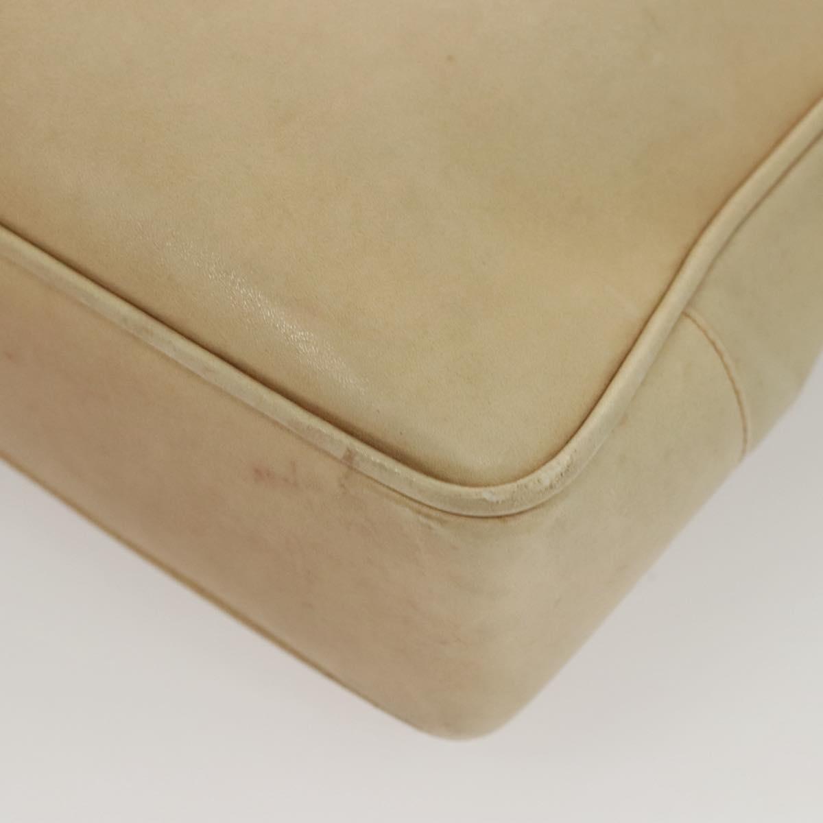 CHANEL COCO Mark Shoulder Bag Lamb Skin Beige Gold CC Auth BA1376