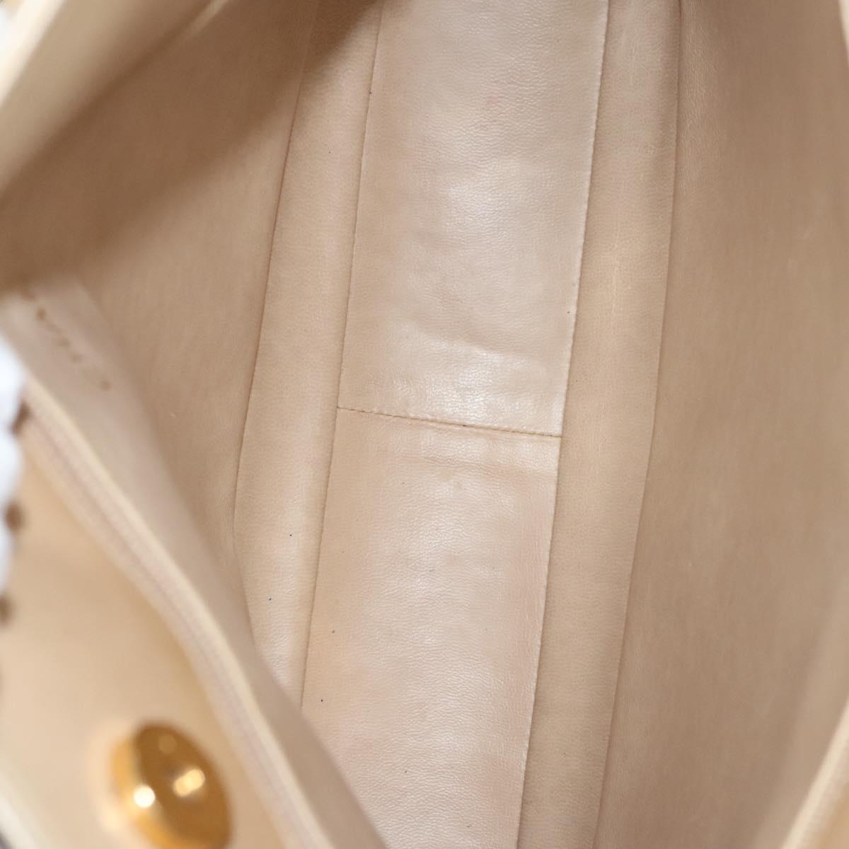 CHANEL COCO Mark Shoulder Bag Lamb Skin Beige Gold CC Auth BA1376