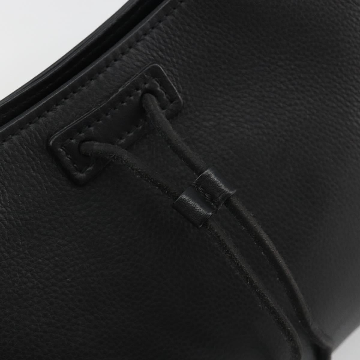 GUCCI Shoulder Bag Leather Black Gold 108964 Auth BA13764V
