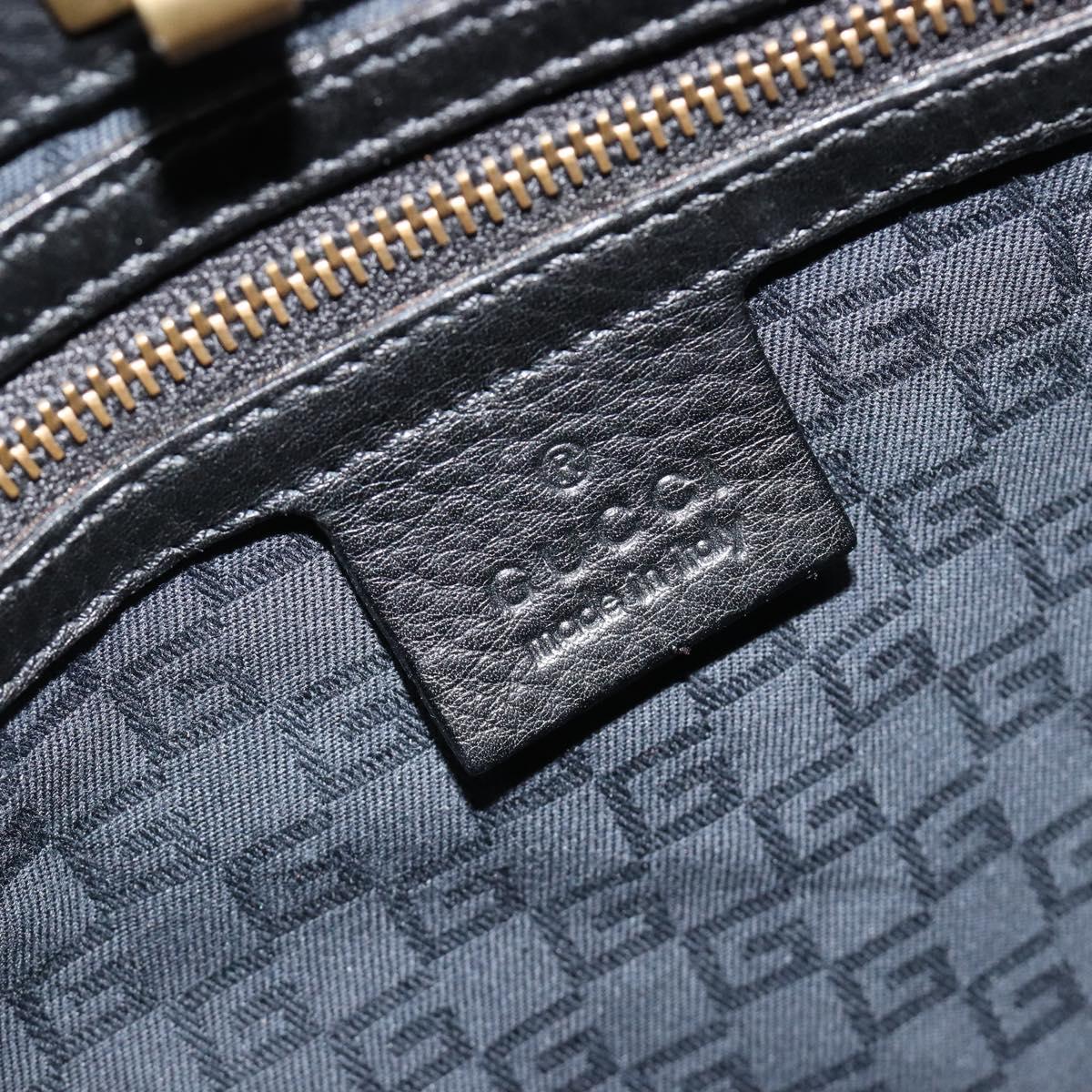 GUCCI Shoulder Bag Leather Black Gold 108964 Auth BA13764V