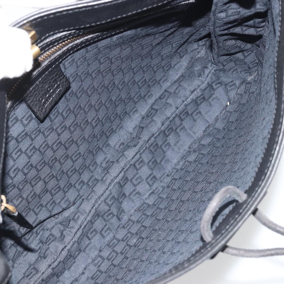 GUCCI Shoulder Bag Leather Black Gold 108964 Auth BA13764V