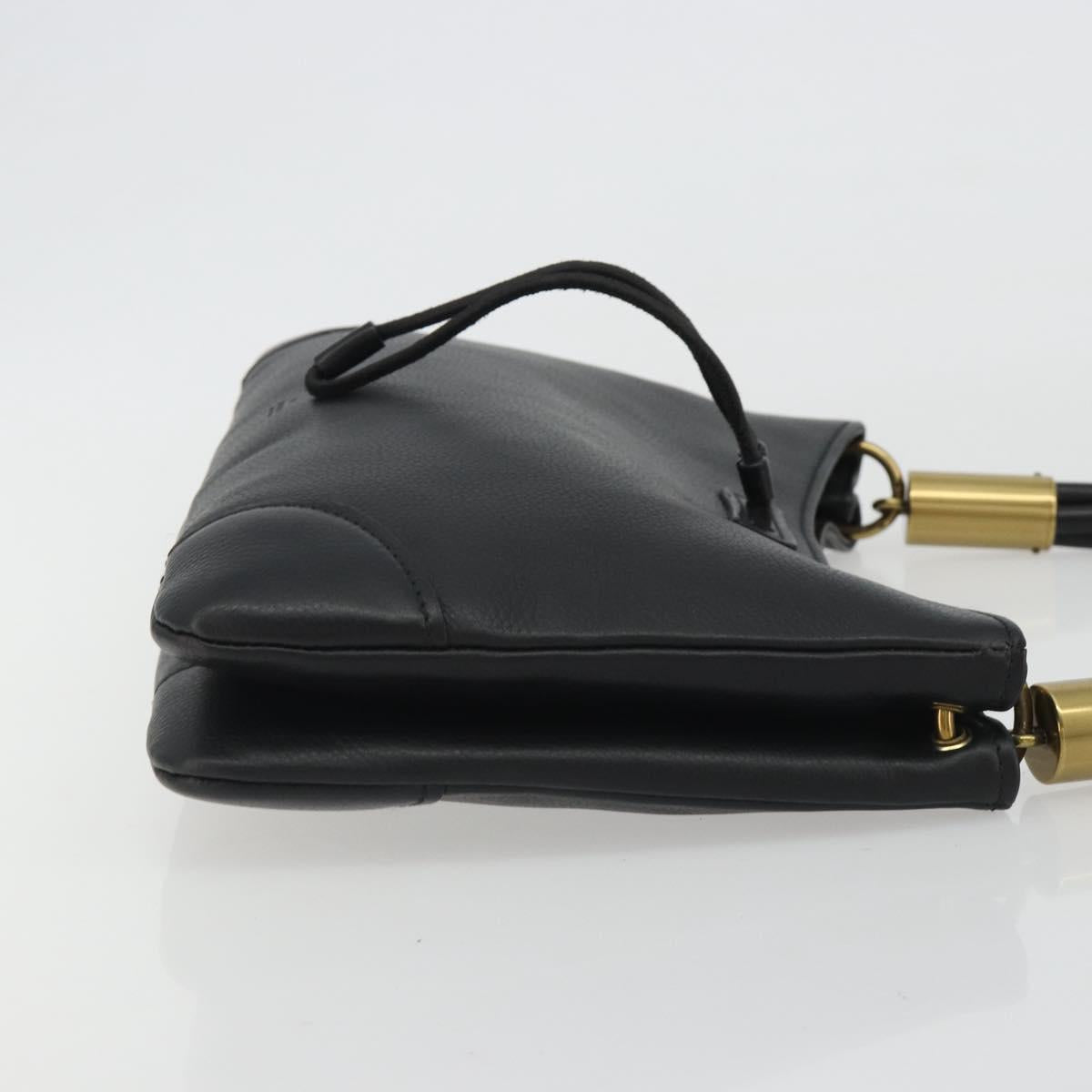 GUCCI Shoulder Bag Leather Black Gold 108964 Auth BA13764V