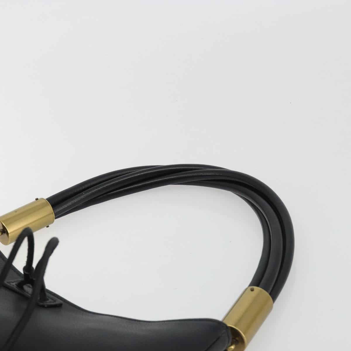 GUCCI Shoulder Bag Leather Black Gold 108964 Auth BA13764V