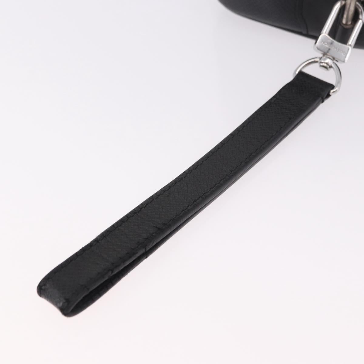 LOUIS VUITTON Taiga Karga Clutch Bag Ardoise Black M30812 LV Auth BA13765A