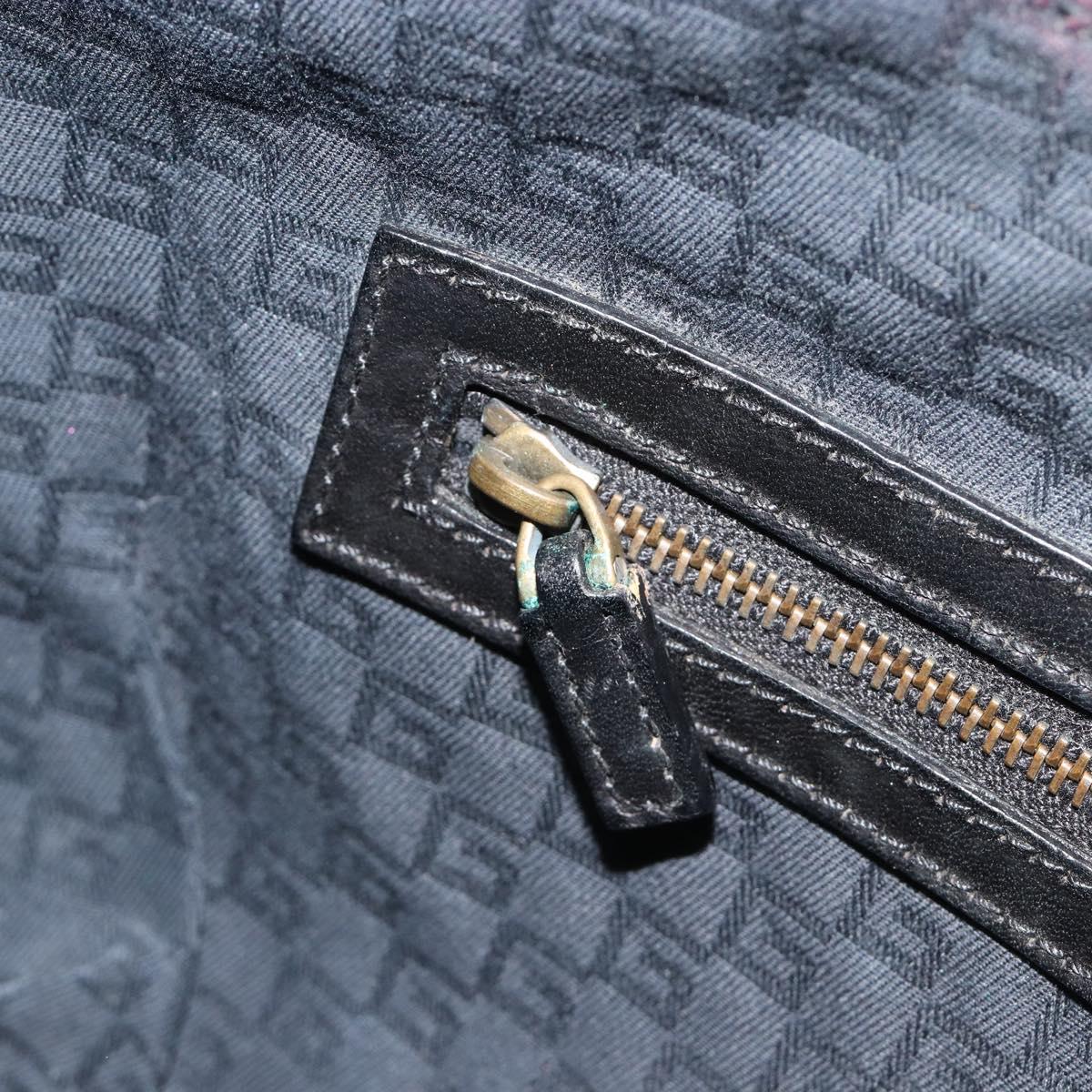 GUCCI Sherry Line Shoulder Bag Canvas Black Gold 106663 Auth BA13768