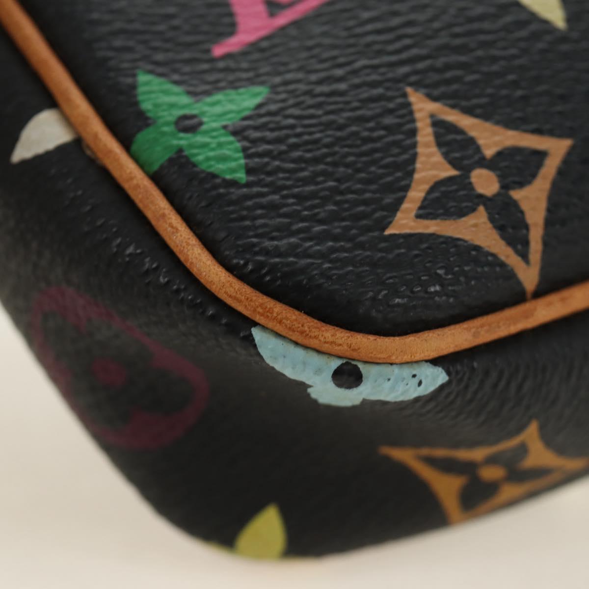 LOUIS VUITTON Multicolor Pochette Accessoires Pouch Black M92648 Auth BA13769V