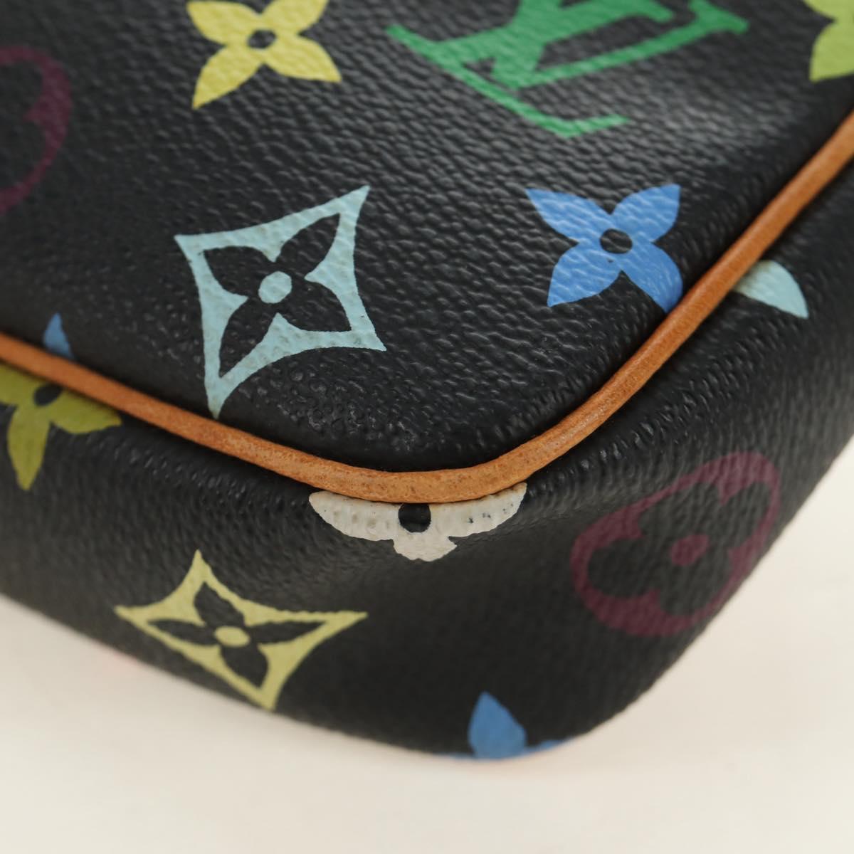 LOUIS VUITTON Multicolor Pochette Accessoires Pouch Black M92648 Auth BA13769V