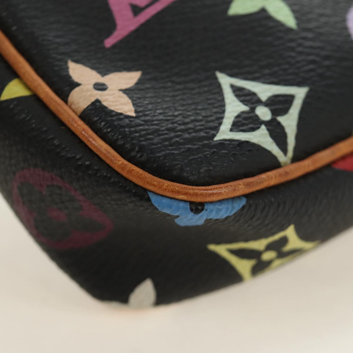LOUIS VUITTON Multicolor Pochette Accessoires Pouch Black M92648 Auth BA13769V