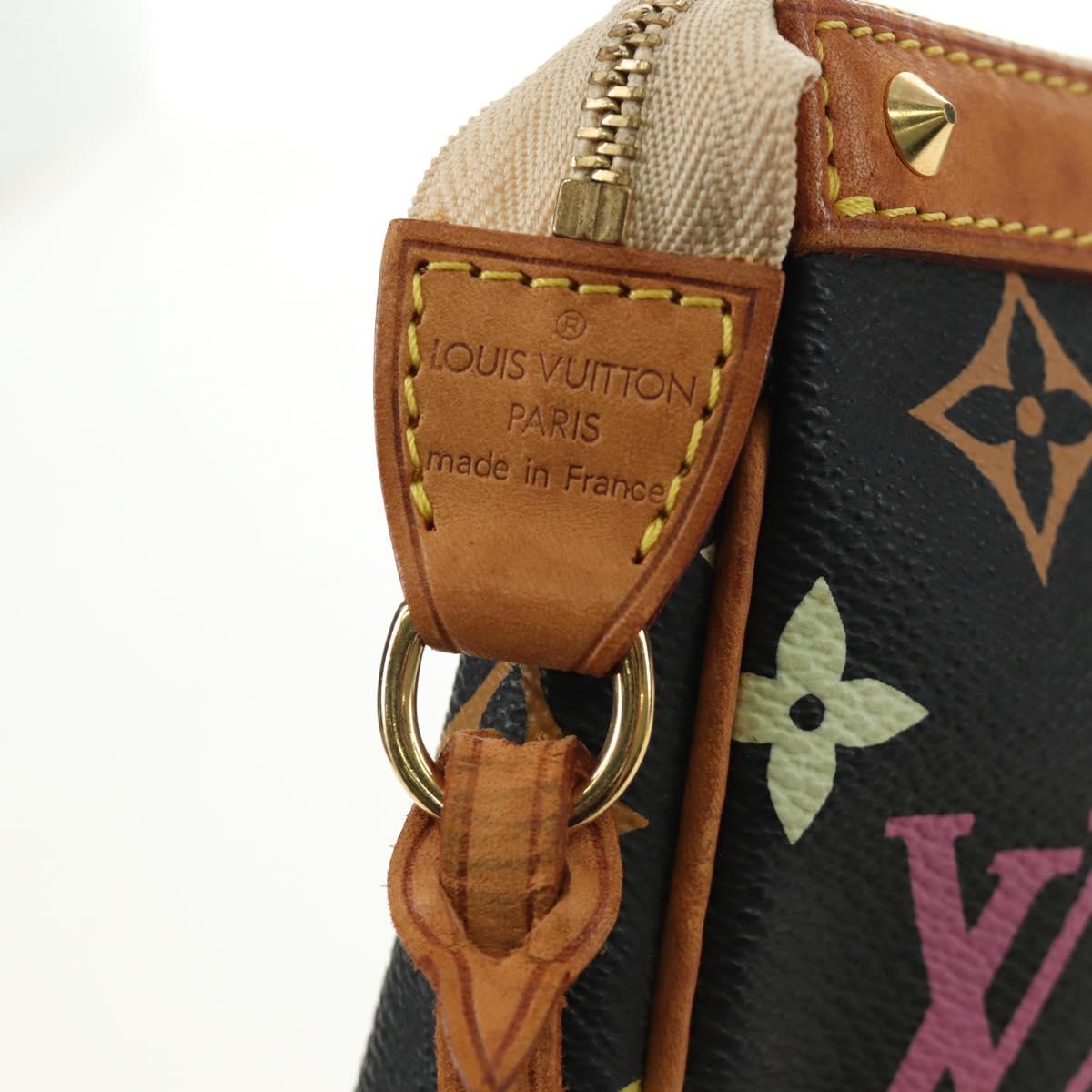LOUIS VUITTON Multicolor Pochette Accessoires Pouch Black M92648 Auth BA13769V