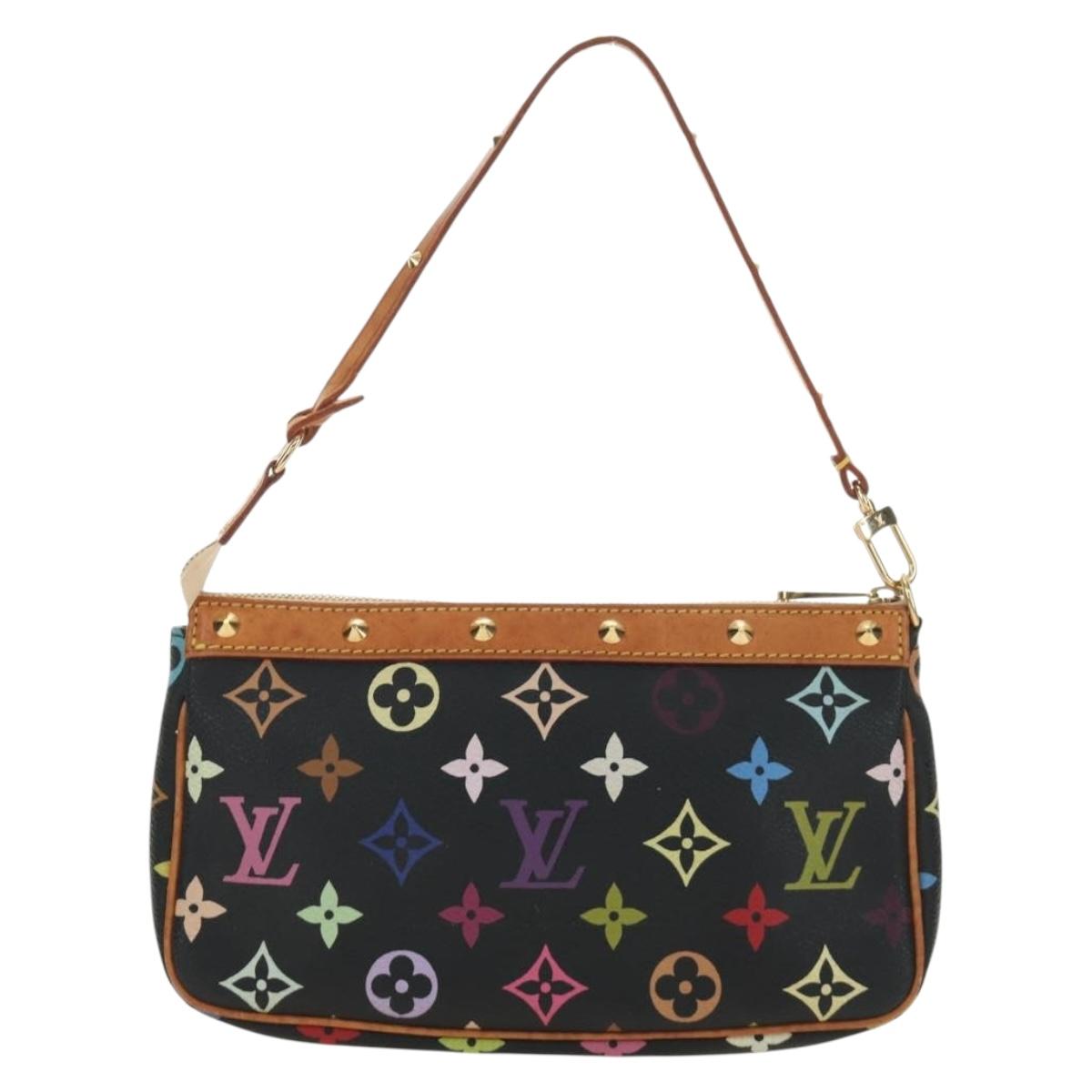 LOUIS VUITTON Multicolor Pochette Accessoires Pouch Black M92648 Auth BA13769V