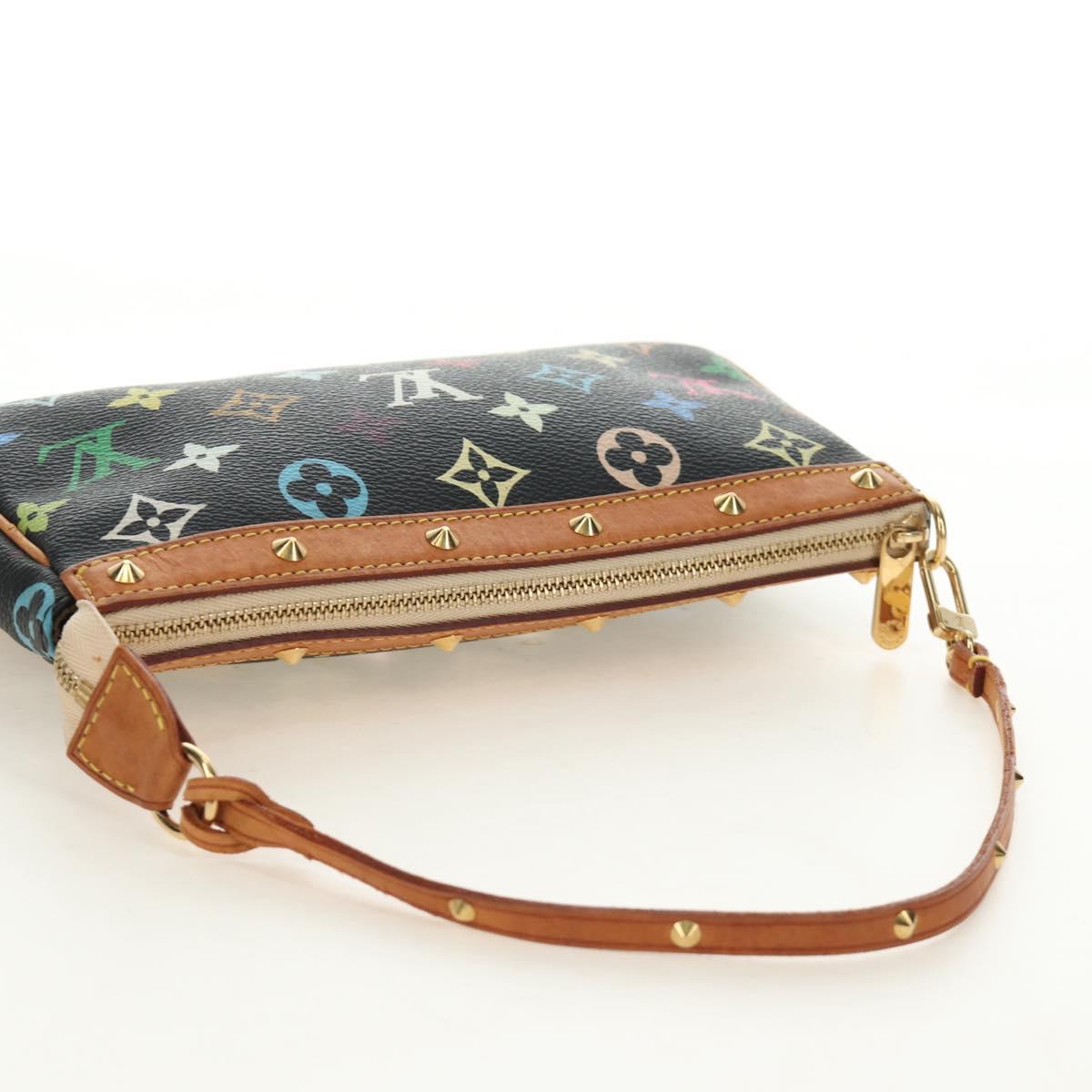 LOUIS VUITTON Multicolor Pochette Accessoires Pouch Black M92648 Auth BA13769V
