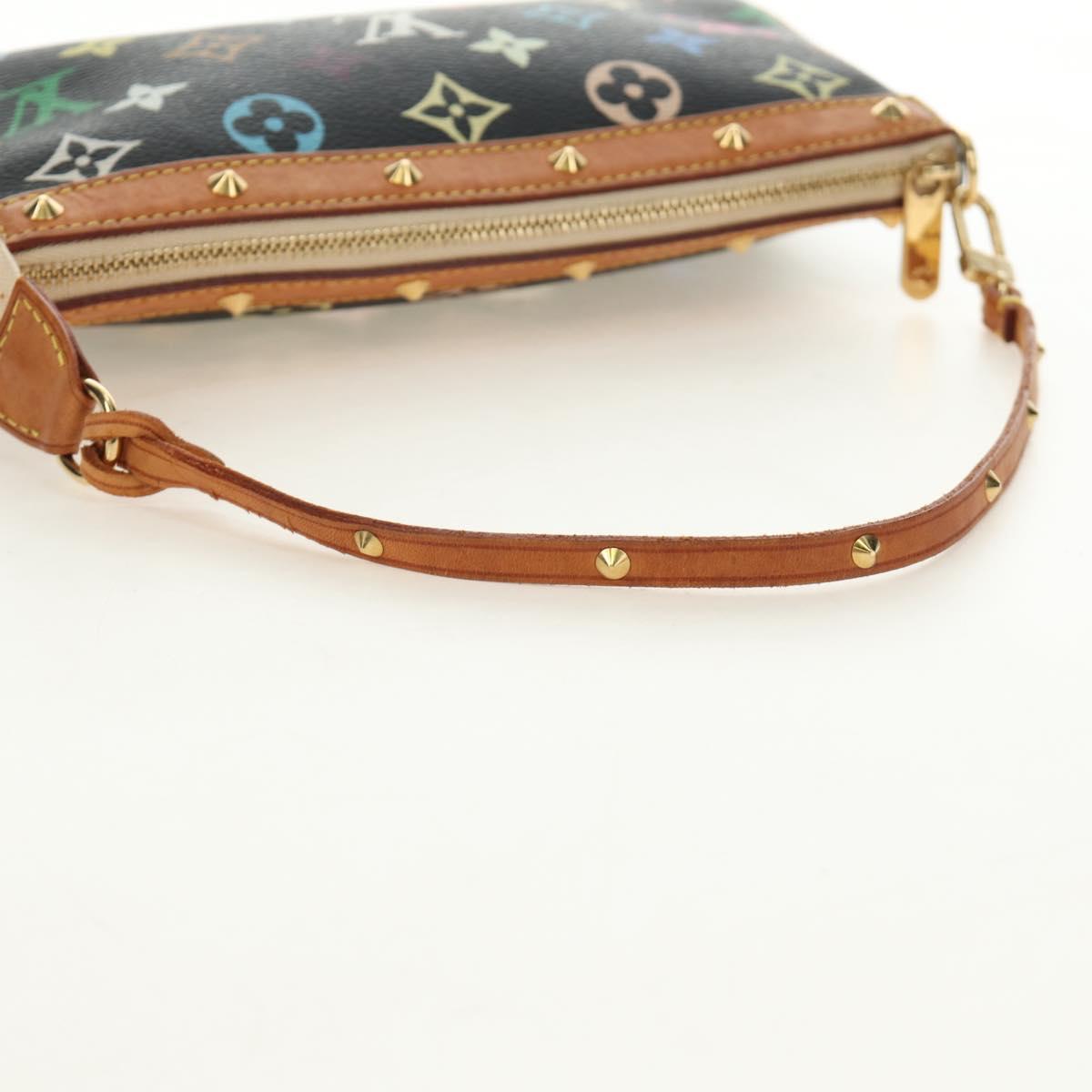 LOUIS VUITTON Multicolor Pochette Accessoires Pouch Black M92648 Auth BA13769V
