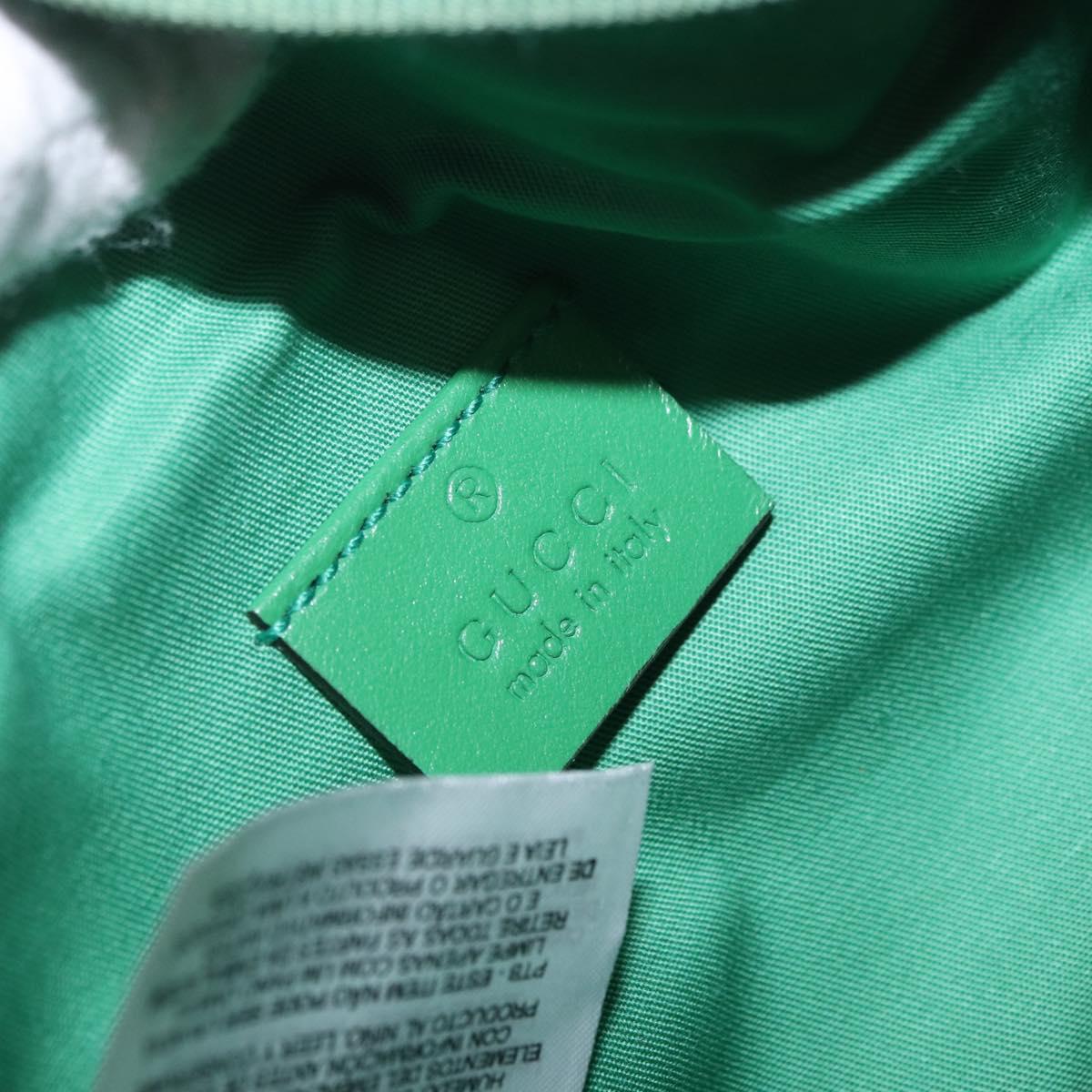 GUCCI Children's Sherry Line Waist Bag Canvas Green Silver 502095 Auth BA13773V