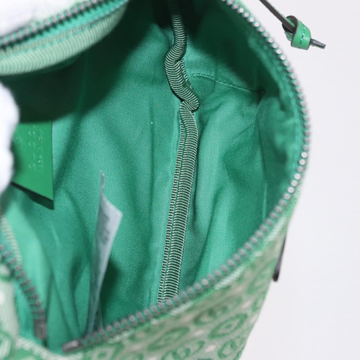 GUCCI Children's Sherry Line Waist Bag Canvas Green Silver 502095 Auth BA13773V