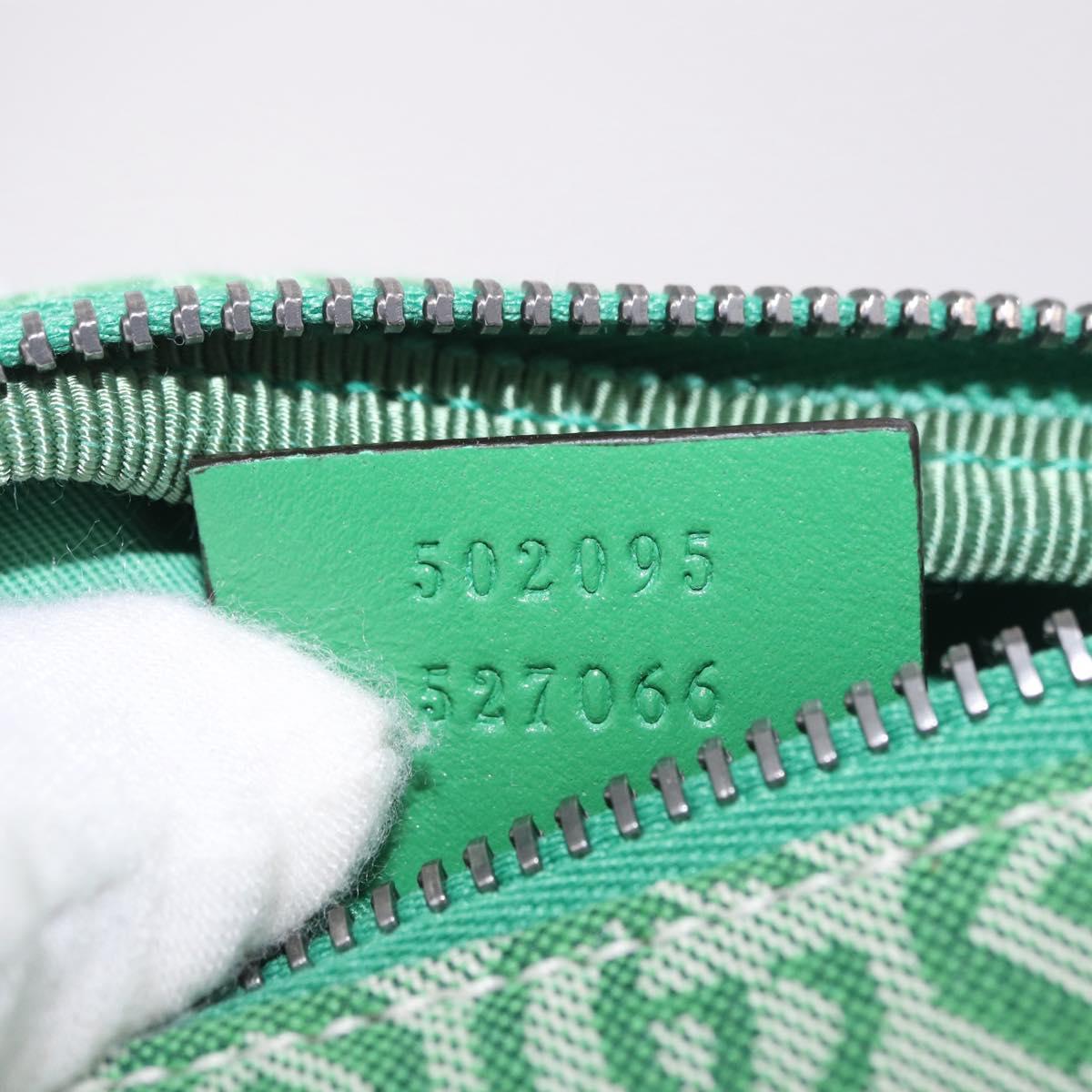 GUCCI Children's Sherry Line Waist Bag Canvas Green Silver 502095 Auth BA13773V