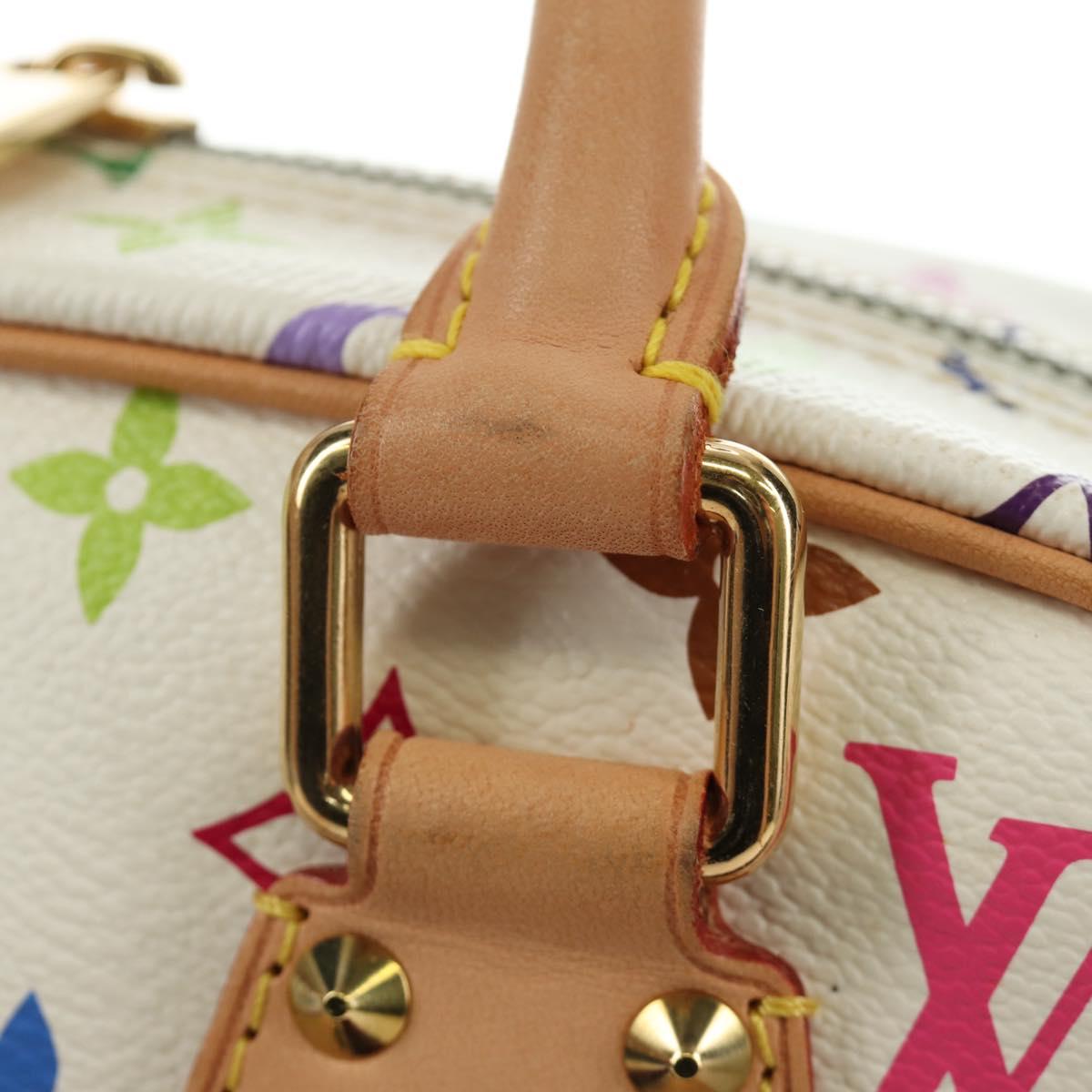 LOUIS VUITTON Monogram Multicolor Trouville Hand Bag White M92663 Auth BA13774V