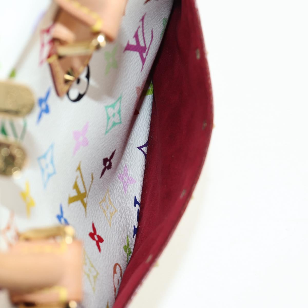 LOUIS VUITTON Monogram Multicolor Trouville Hand Bag White M92663 Auth BA13774V