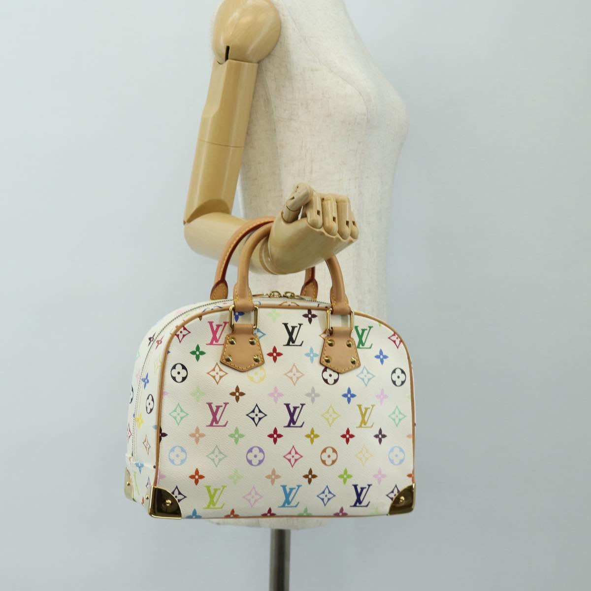 LOUIS VUITTON Monogram Multicolor Trouville Hand Bag White M92663 Auth BA13774V