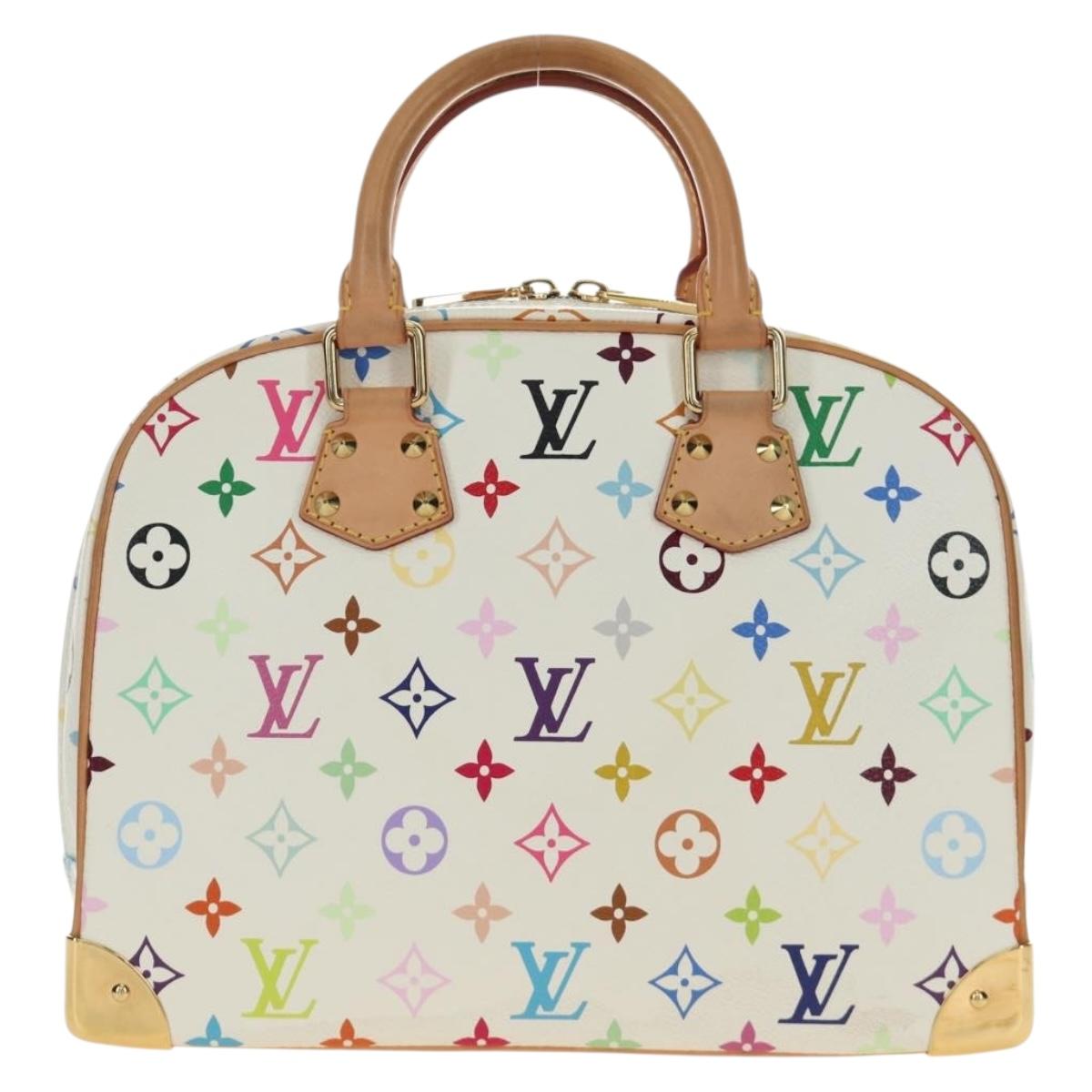 LOUIS VUITTON Monogram Multicolor Trouville Hand Bag White M92663 Auth BA13774V