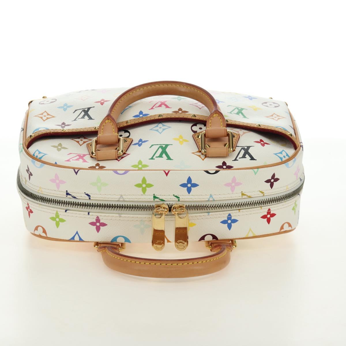 LOUIS VUITTON Monogram Multicolor Trouville Hand Bag White M92663 Auth BA13774V