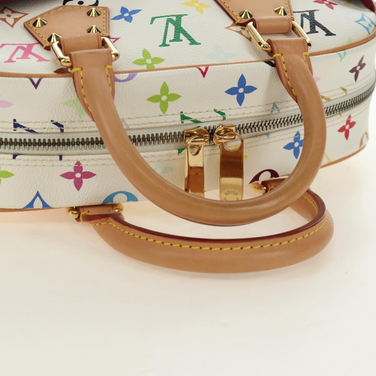 LOUIS VUITTON Monogram Multicolor Trouville Hand Bag White M92663 Auth BA13774V
