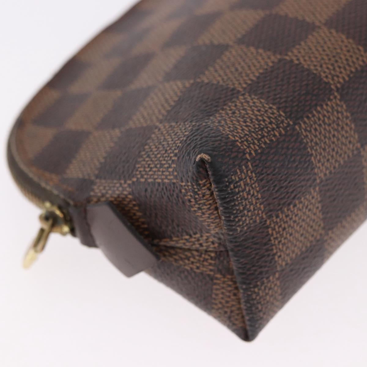 LOUIS VUITTON Damier Ebene Pochette Cosmetic PM Pouch N47516 LV Auth BA13777