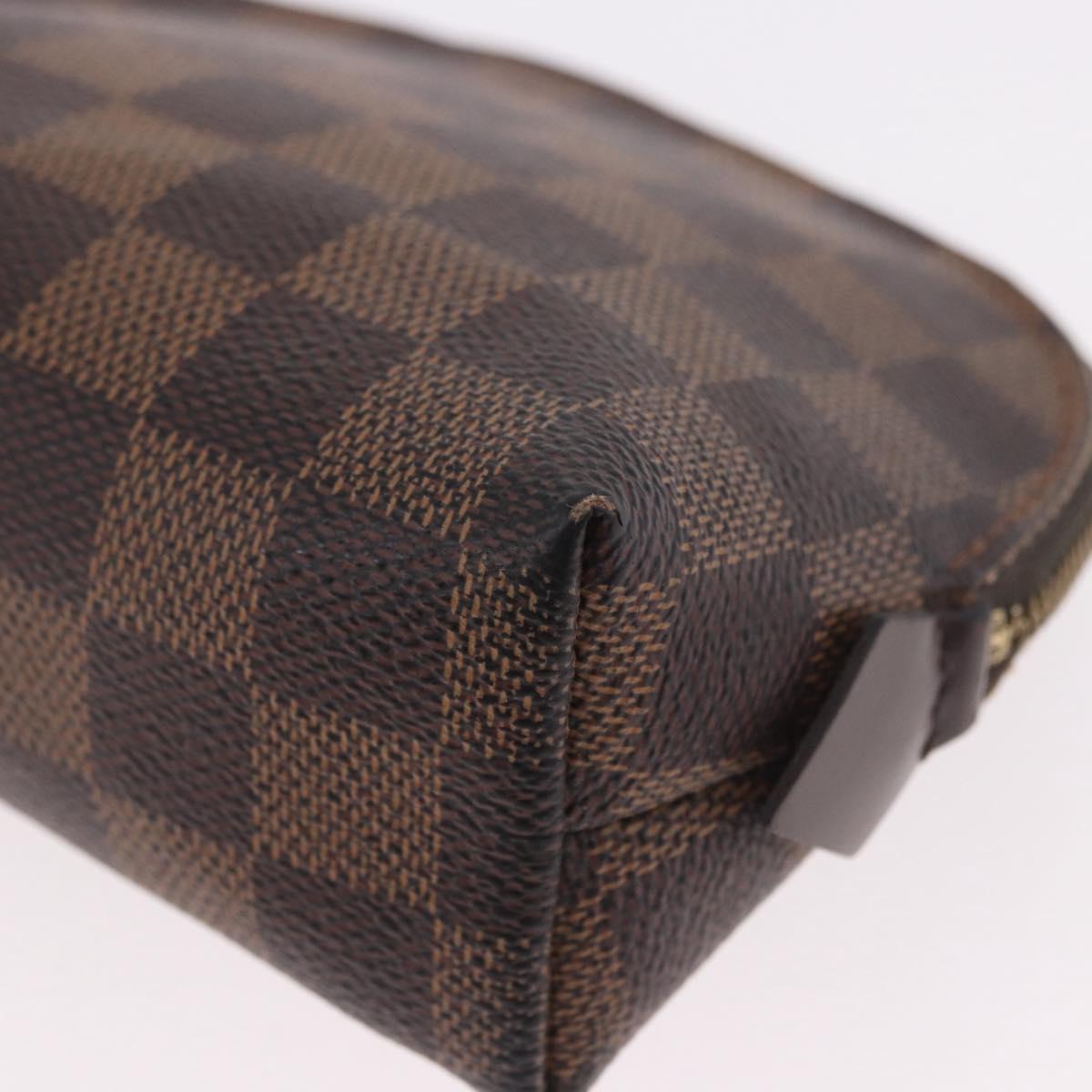 LOUIS VUITTON Damier Ebene Pochette Cosmetic PM Pouch N47516 LV Auth BA13777