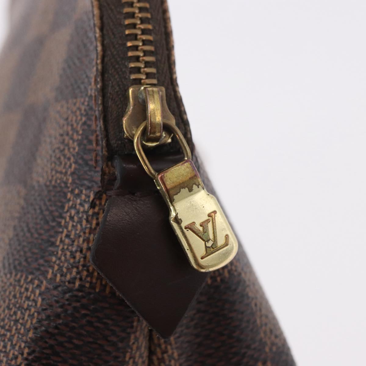 LOUIS VUITTON Damier Ebene Pochette Cosmetic PM Pouch N47516 LV Auth BA13777