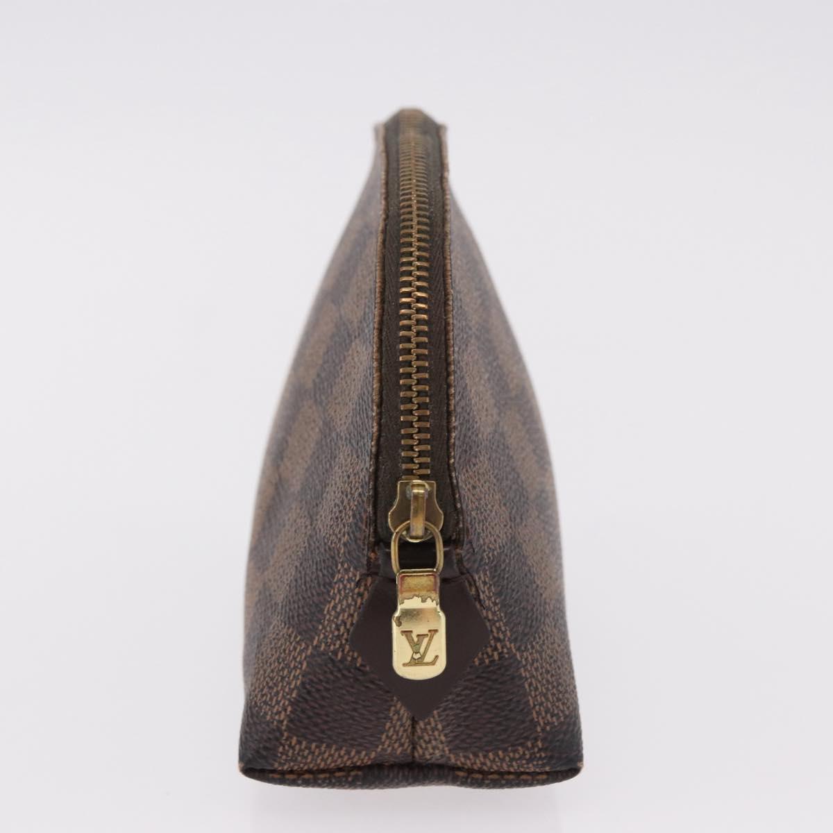 LOUIS VUITTON Damier Ebene Pochette Cosmetic PM Pouch N47516 LV Auth BA13777
