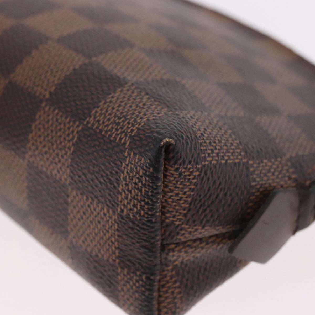 LOUIS VUITTON Damier Ebene Pochette Cosmetic PM Pouch N47516 LV Auth BA13777