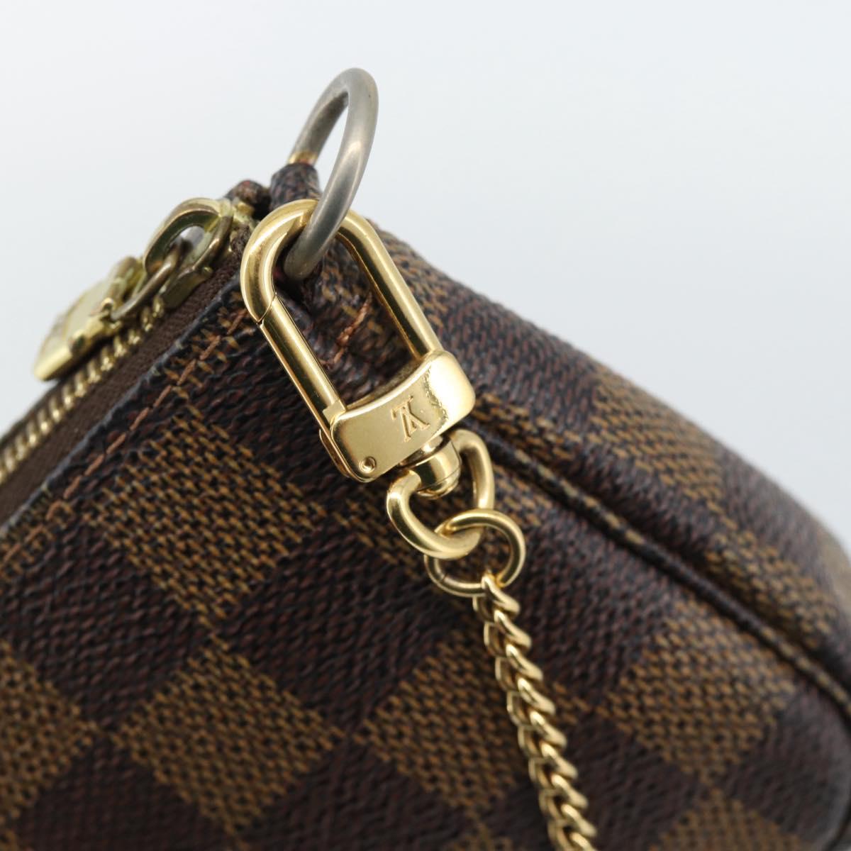 LOUIS VUITTON Damier Ebene Mini Pochette Accessoires Pouch N58009 Auth BA13778A