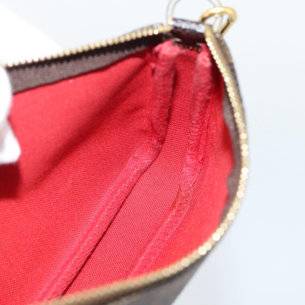 LOUIS VUITTON Damier Ebene Mini Pochette Accessoires Pouch N58009 Auth BA13778A