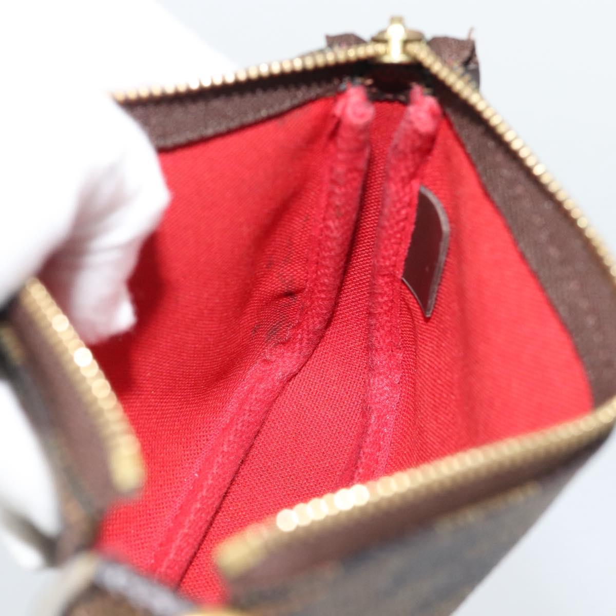 LOUIS VUITTON Damier Ebene Mini Pochette Accessoires Pouch N58009 Auth BA13778A