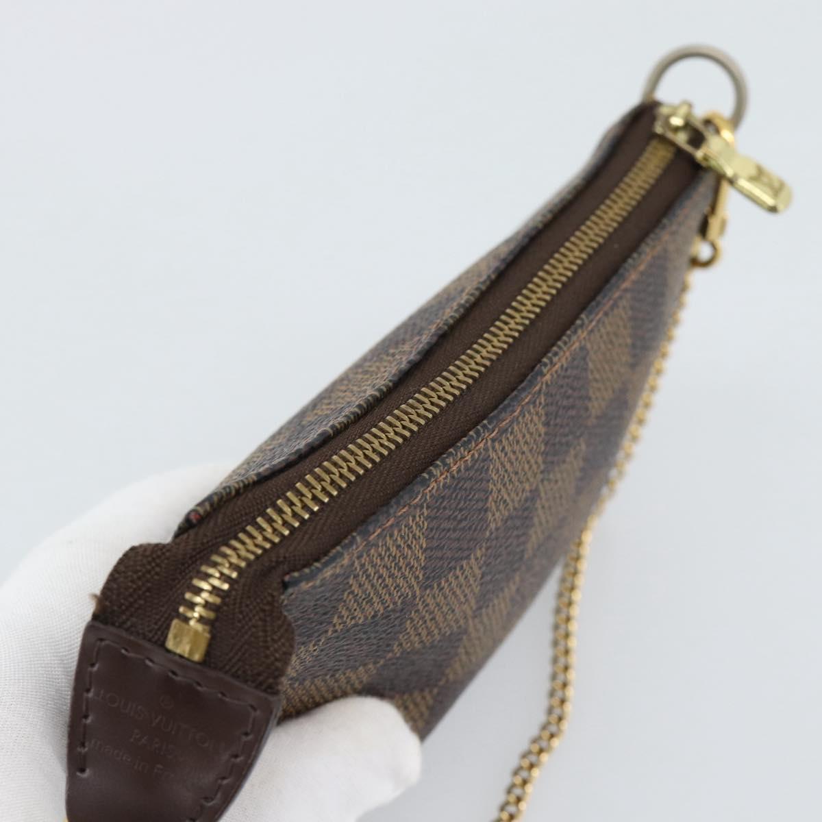 LOUIS VUITTON Damier Ebene Mini Pochette Accessoires Pouch N58009 Auth BA13778A