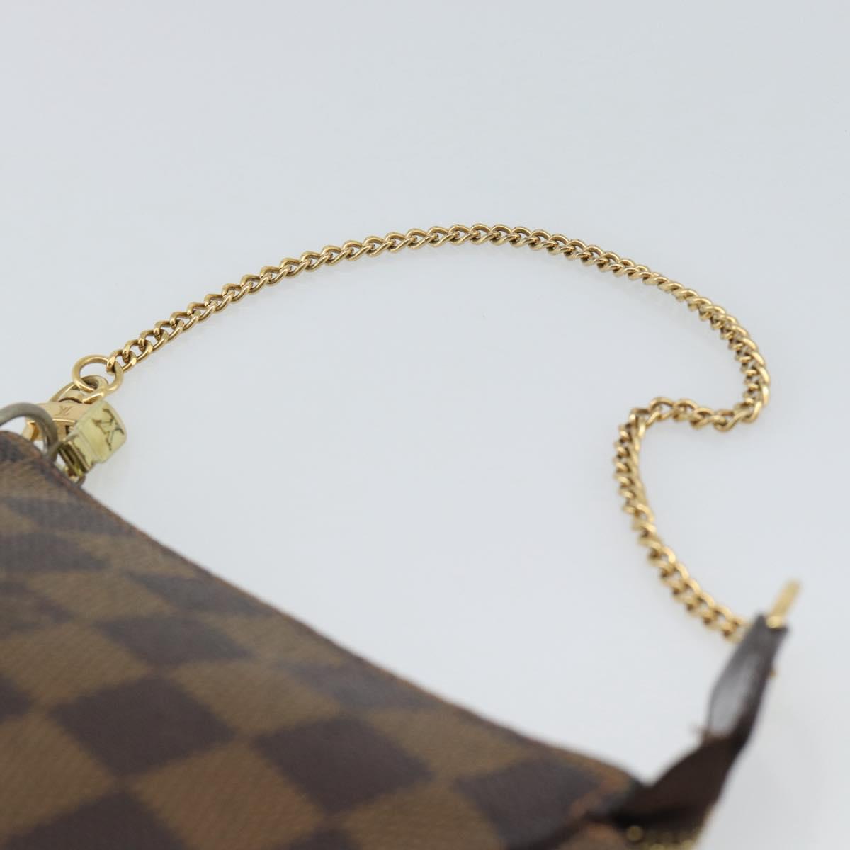 LOUIS VUITTON Damier Ebene Mini Pochette Accessoires Pouch N58009 Auth BA13778A