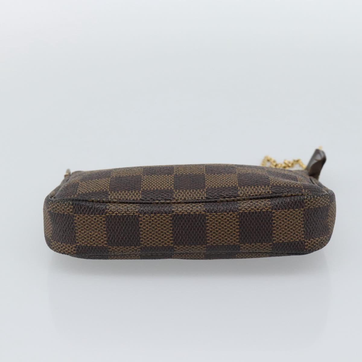 LOUIS VUITTON Damier Ebene Mini Pochette Accessoires Pouch N58009 Auth BA13778A