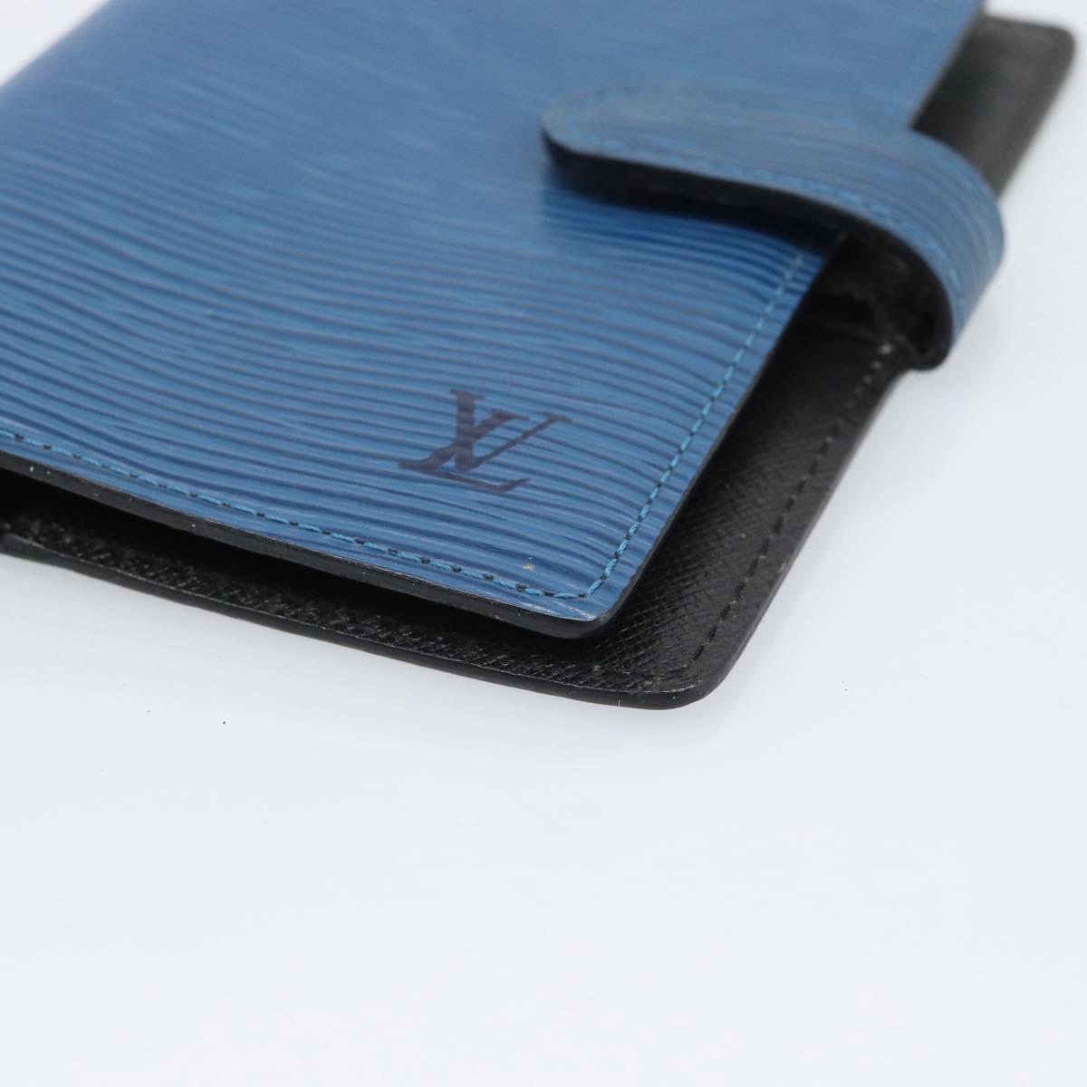 LOUIS VUITTON Epi Agenda PM Day Planner Cover Blue R20055 LV Auth BA13780