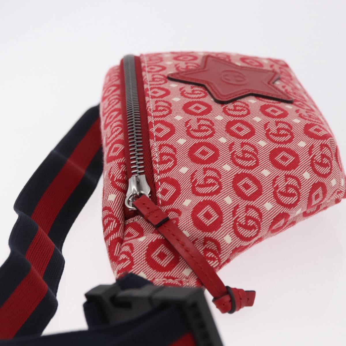 GUCCI Children's Sherry Line Waist bag Canvas Navy Red 502095 Auth BA13781V