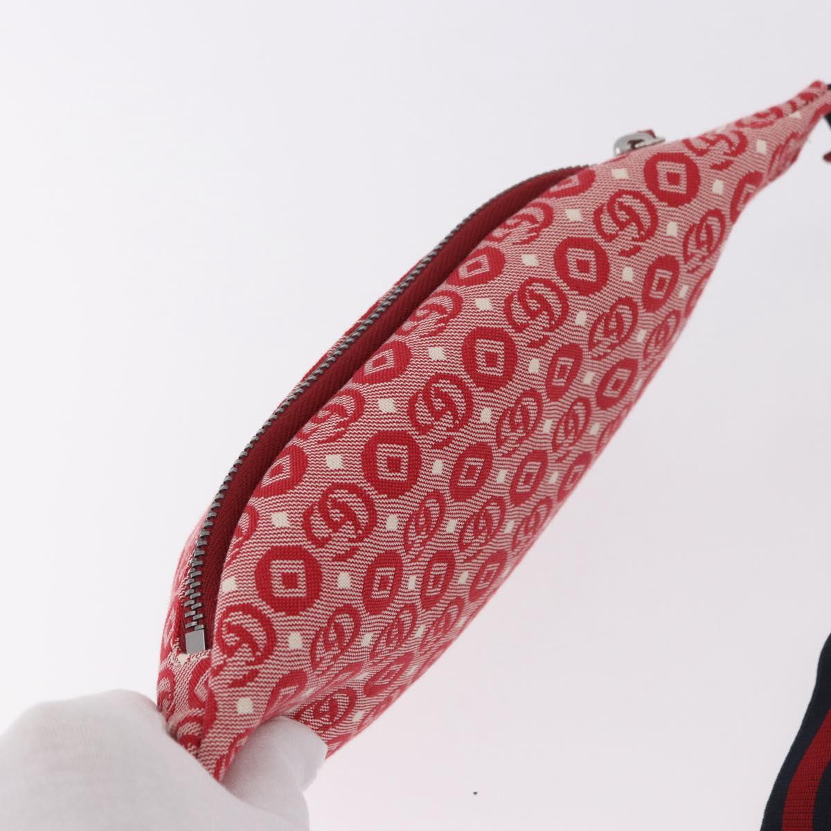 GUCCI Children's Sherry Line Waist bag Canvas Navy Red 502095 Auth BA13781V