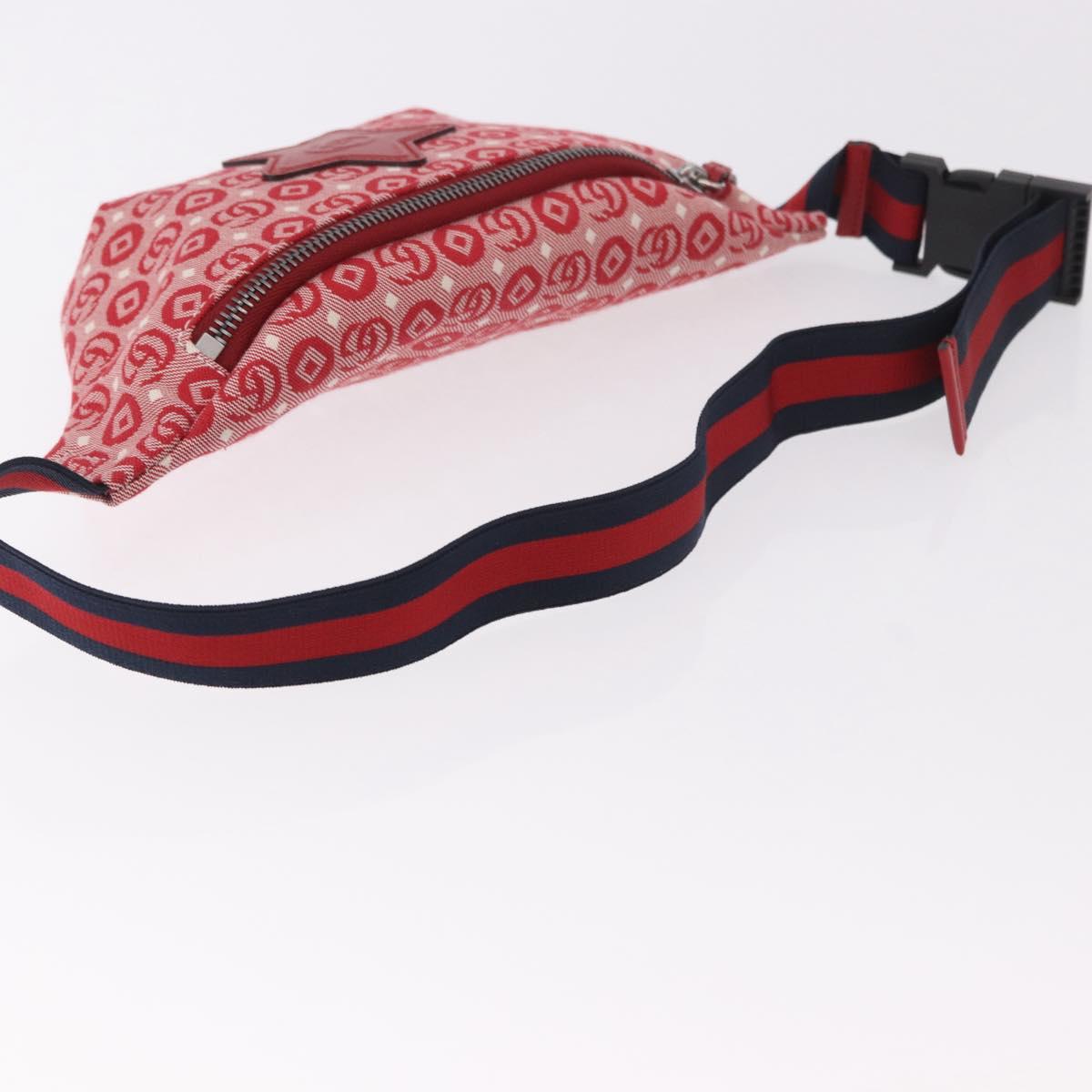 GUCCI Children's Sherry Line Waist bag Canvas Navy Red 502095 Auth BA13781V
