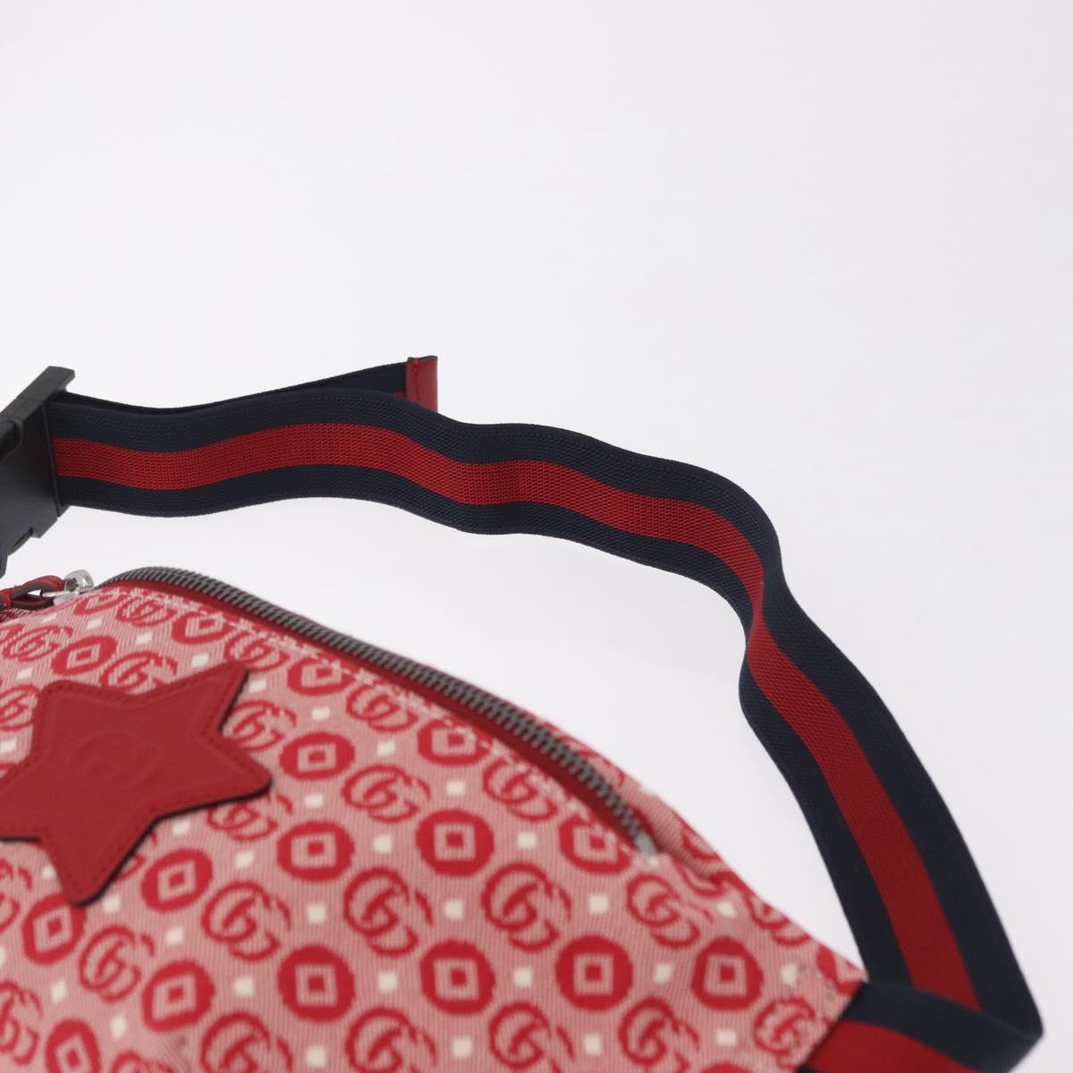 GUCCI Children's Sherry Line Waist bag Canvas Navy Red 502095 Auth BA13781V