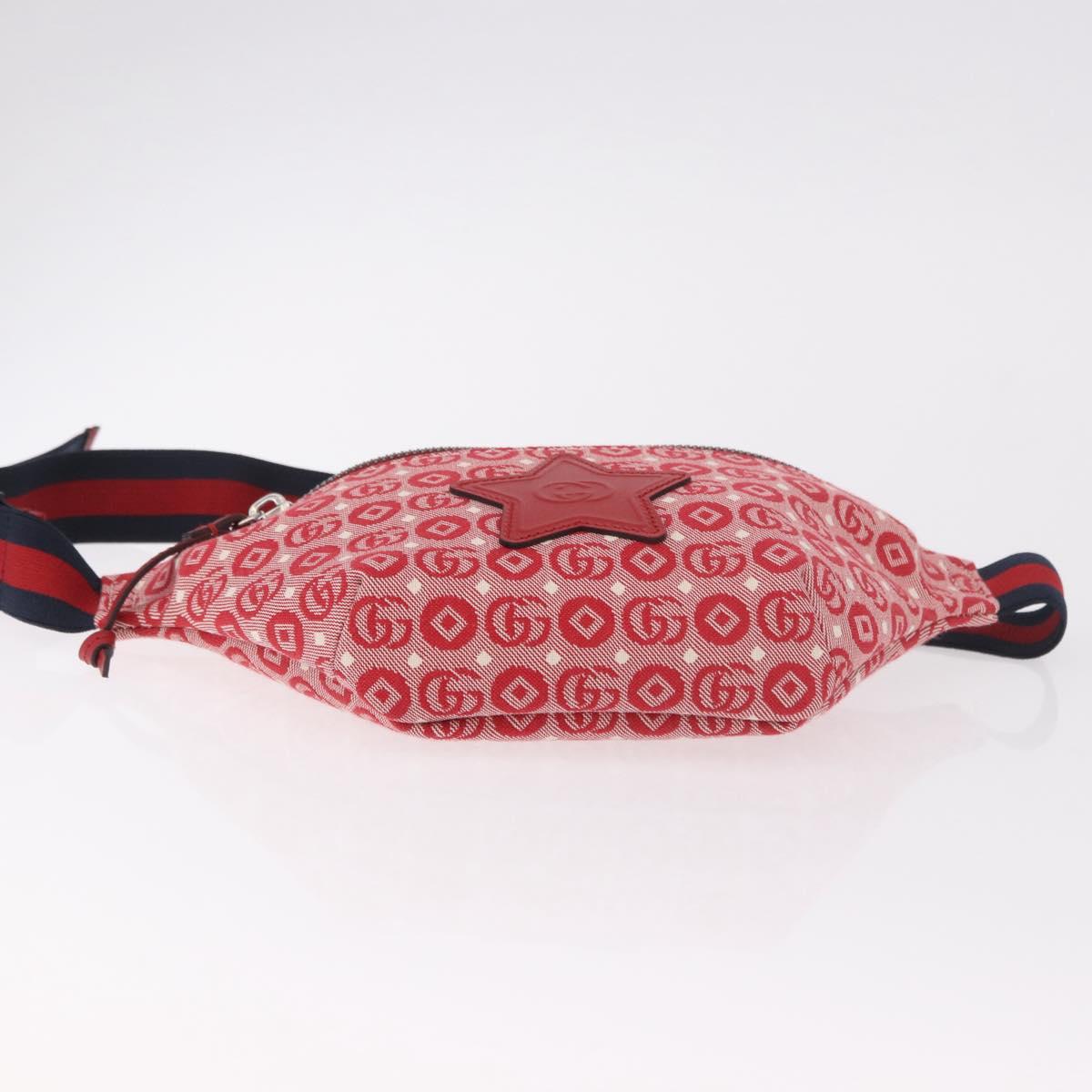 GUCCI Children's Sherry Line Waist bag Canvas Navy Red 502095 Auth BA13781V