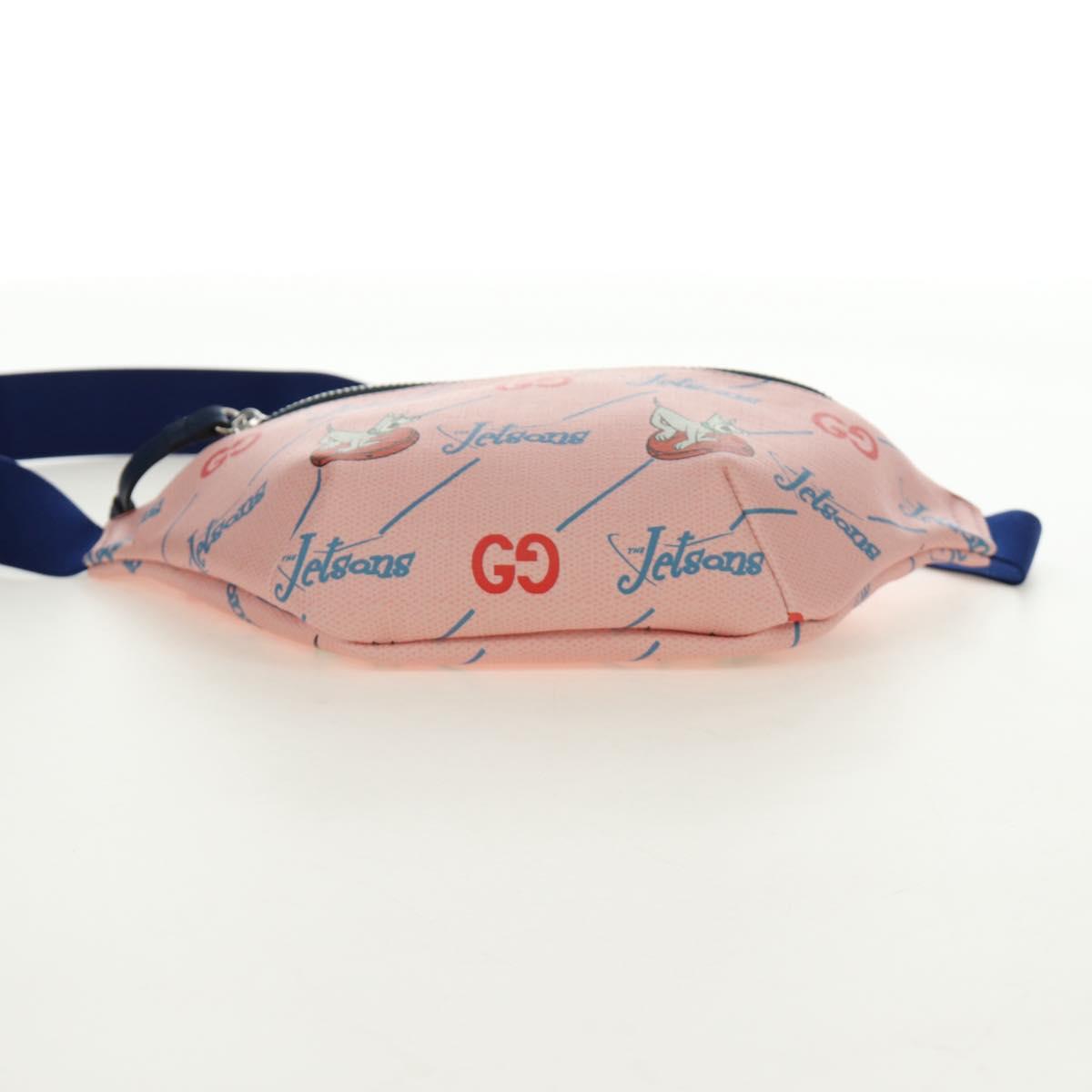 GUCCI GG Supreme Jetsons Collaboration Bag PVC Pink Silver 502095 Auth BA13782V