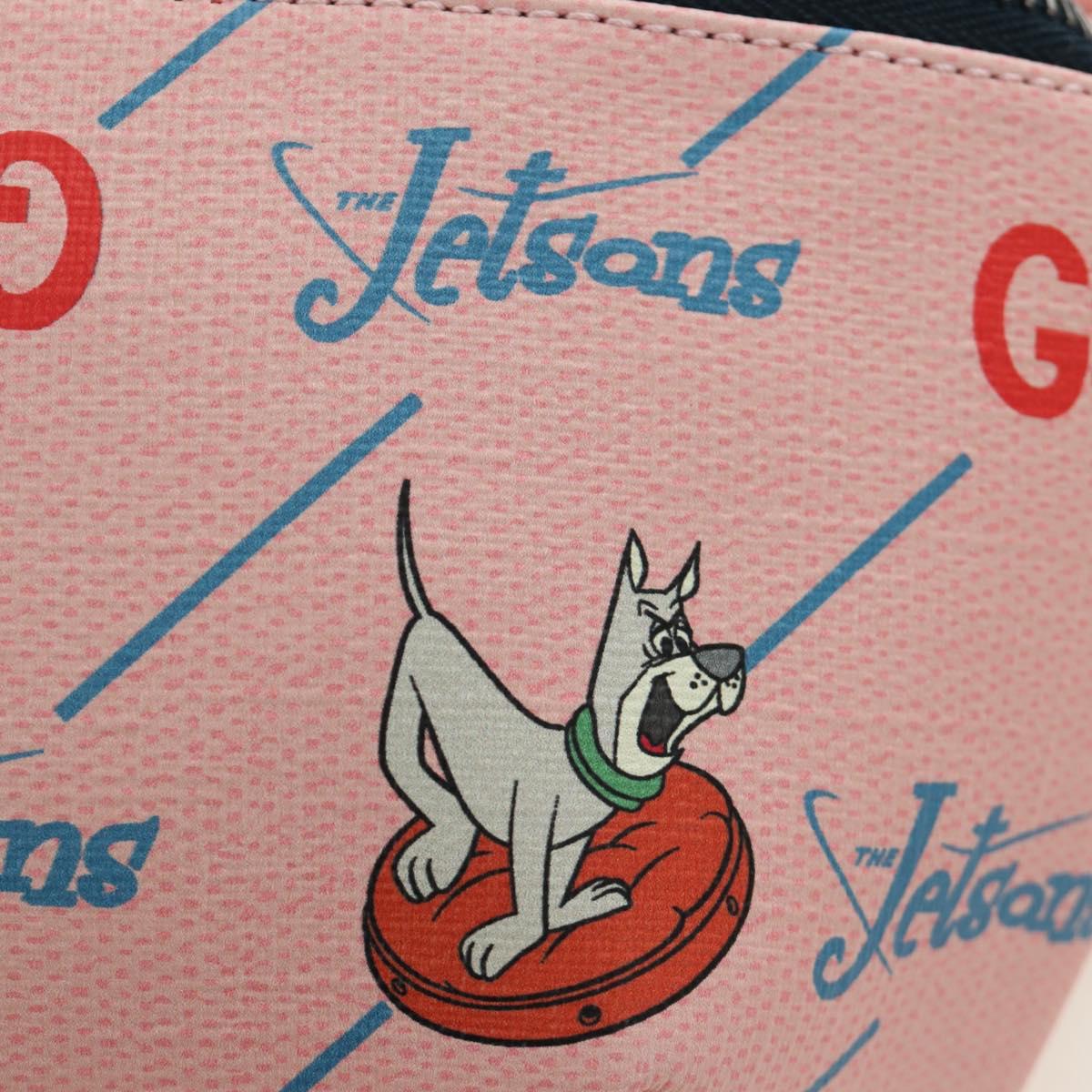 GUCCI GG Supreme Jetsons Collaboration Bag PVC Pink Silver 502095 Auth BA13782V